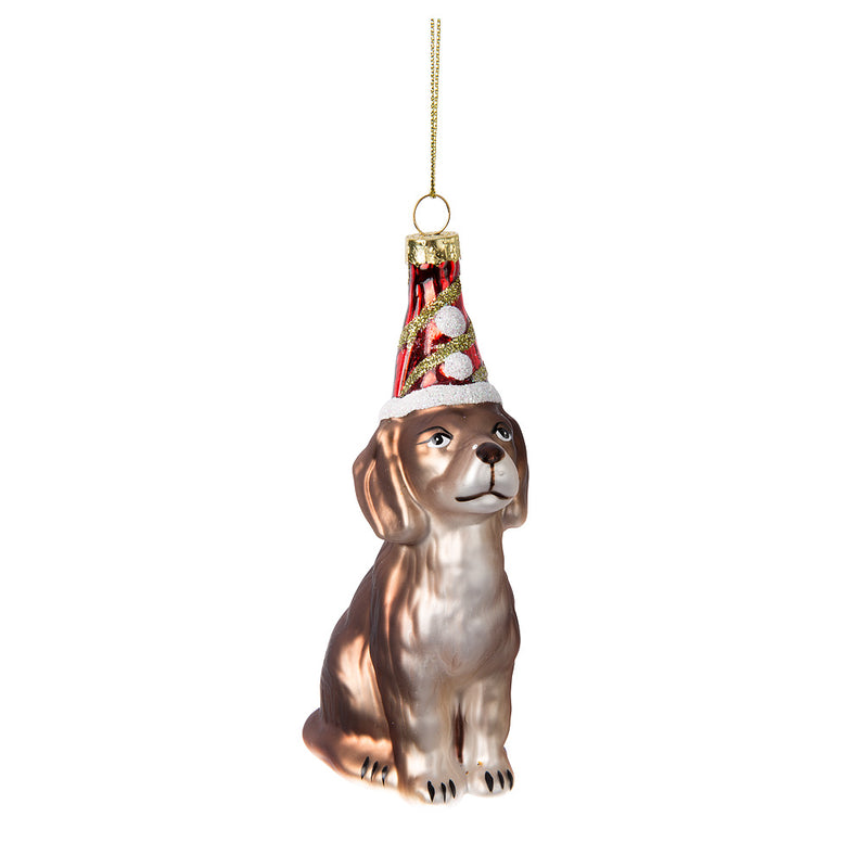 Dog in Party Hat Ornament-Final Clearance