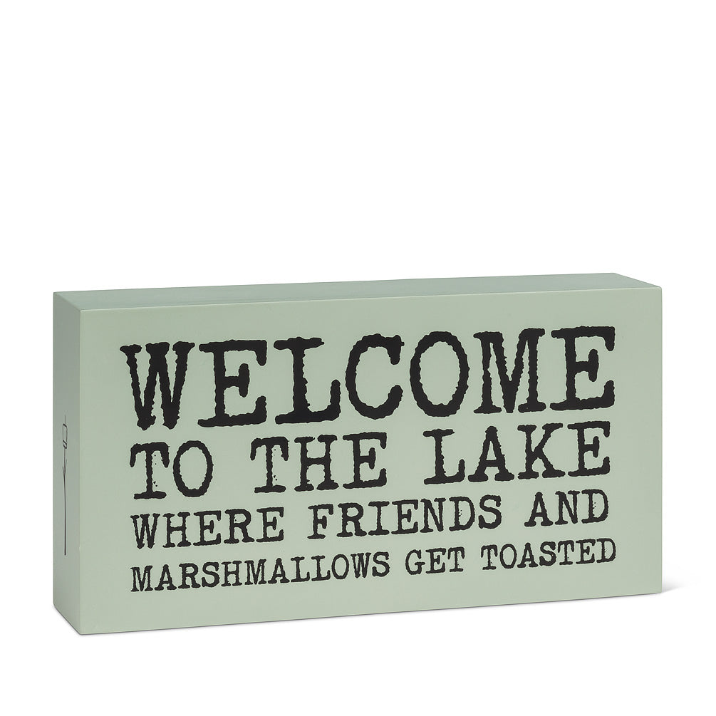 Welcome to the Lake Block Sign