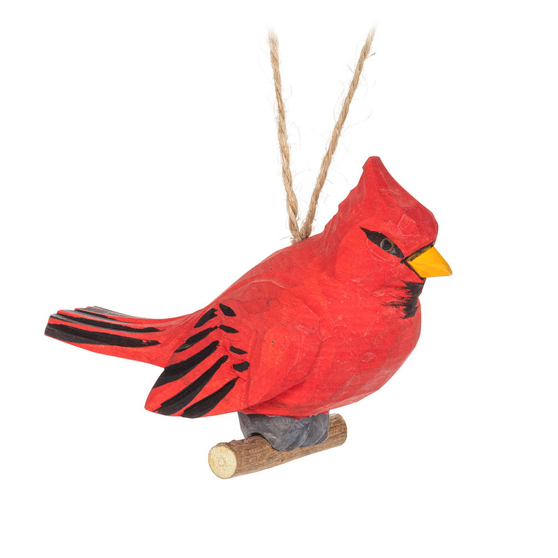 Cardinal Carved Ornament