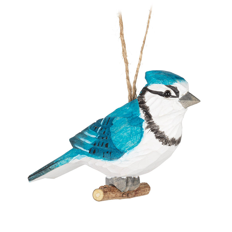 Blue Jay Carved Ornament