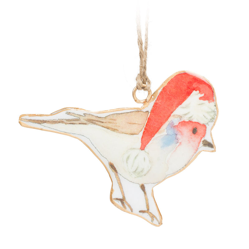 Robin in Hat Ornament