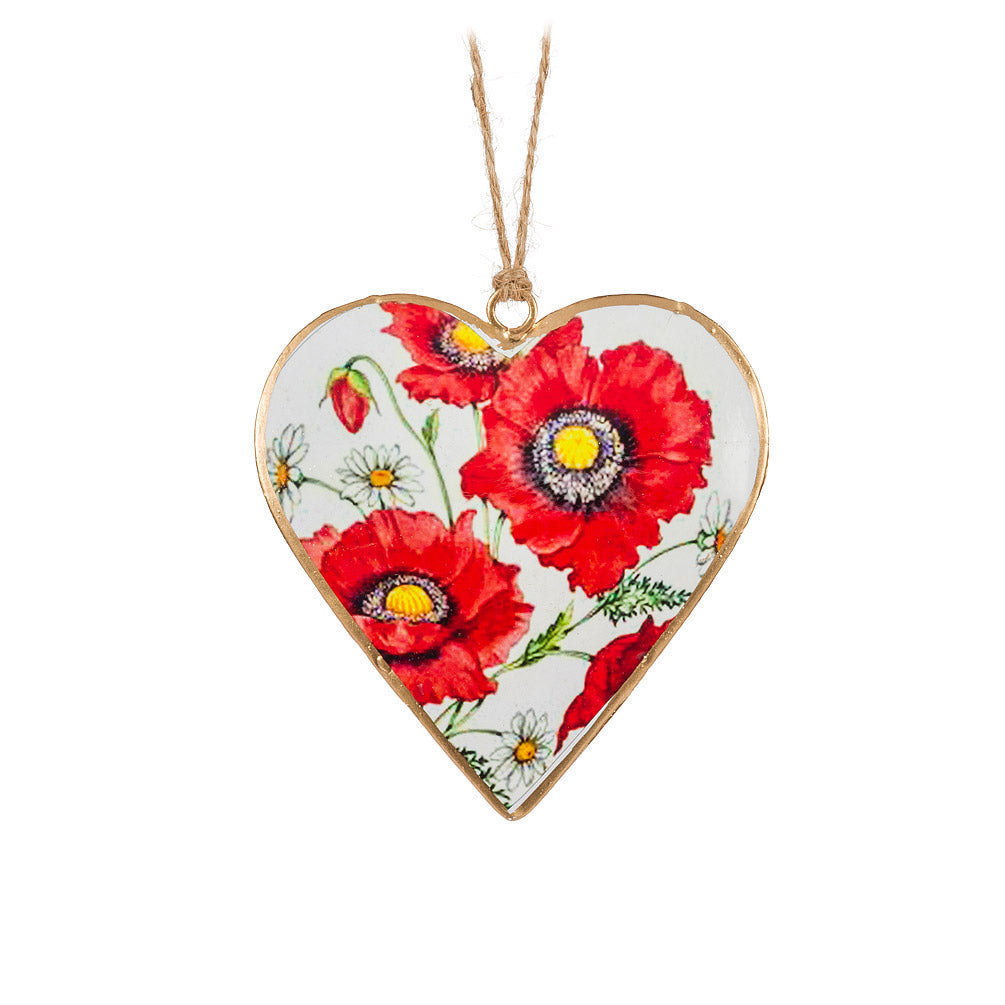 Poppy Heart Ornament