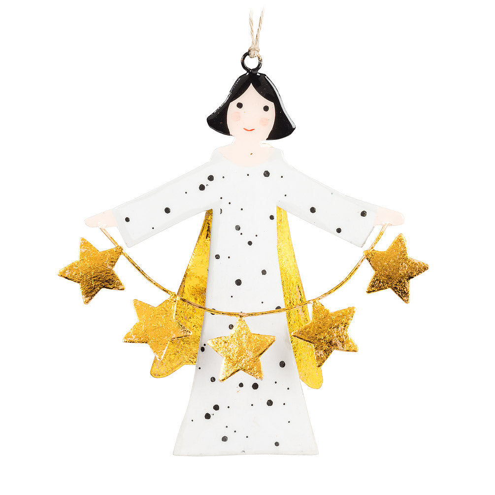 Angel with Star Banner Ornament-FINAL SALE