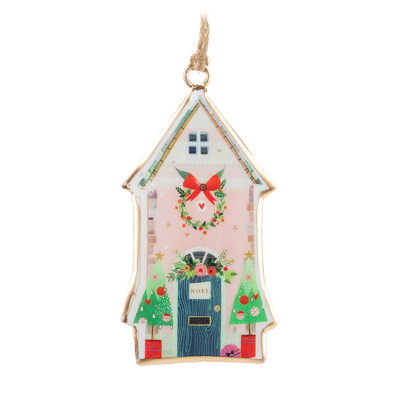 Tall Pink House Ornament