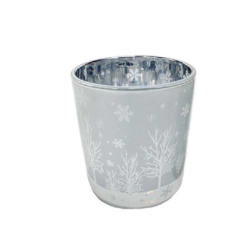 Glass Jar with Winter Scene Silhouette
