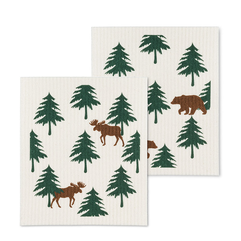 Moose & Bear Dishcloths. Set of 2