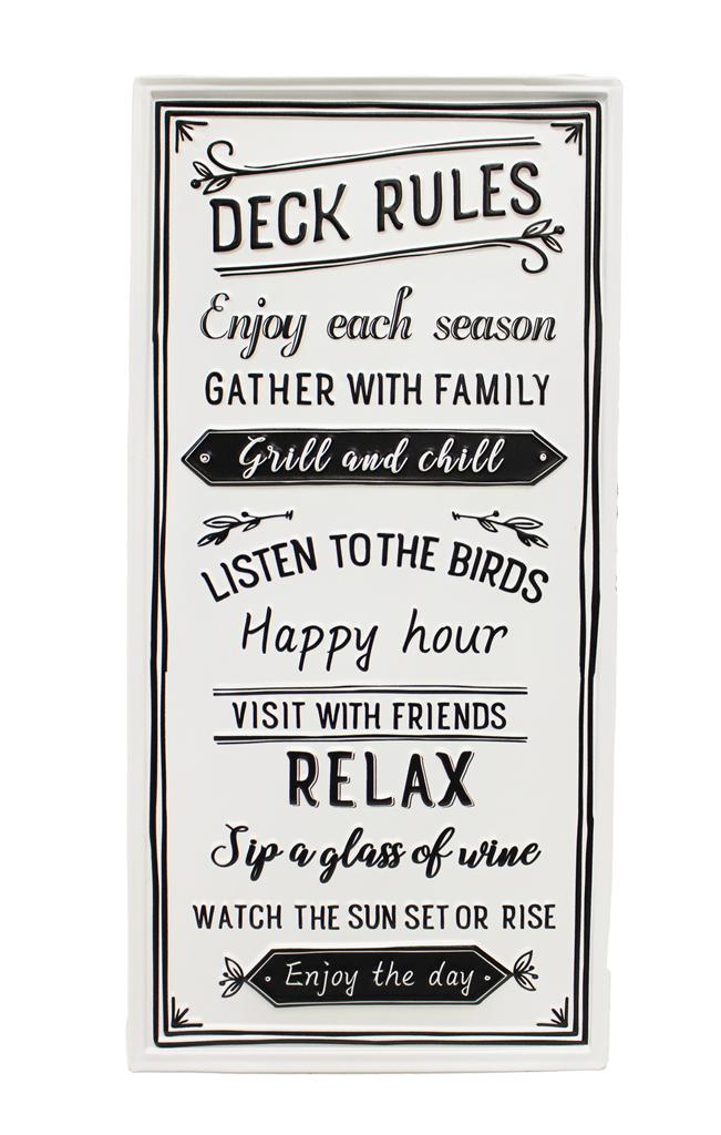 Deck Or Porch Rules Sign