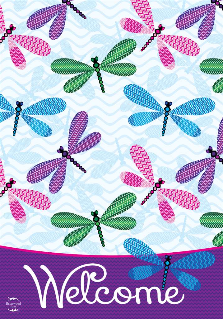 Dragonflies Welcome Flag