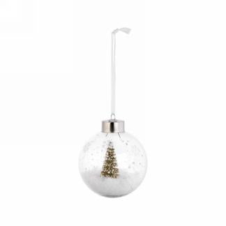 Snowball Ornament with Golden Tree-FINAL SALE