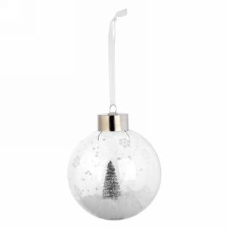 Snowball Ornament with Silver Tree-FINAL SALE