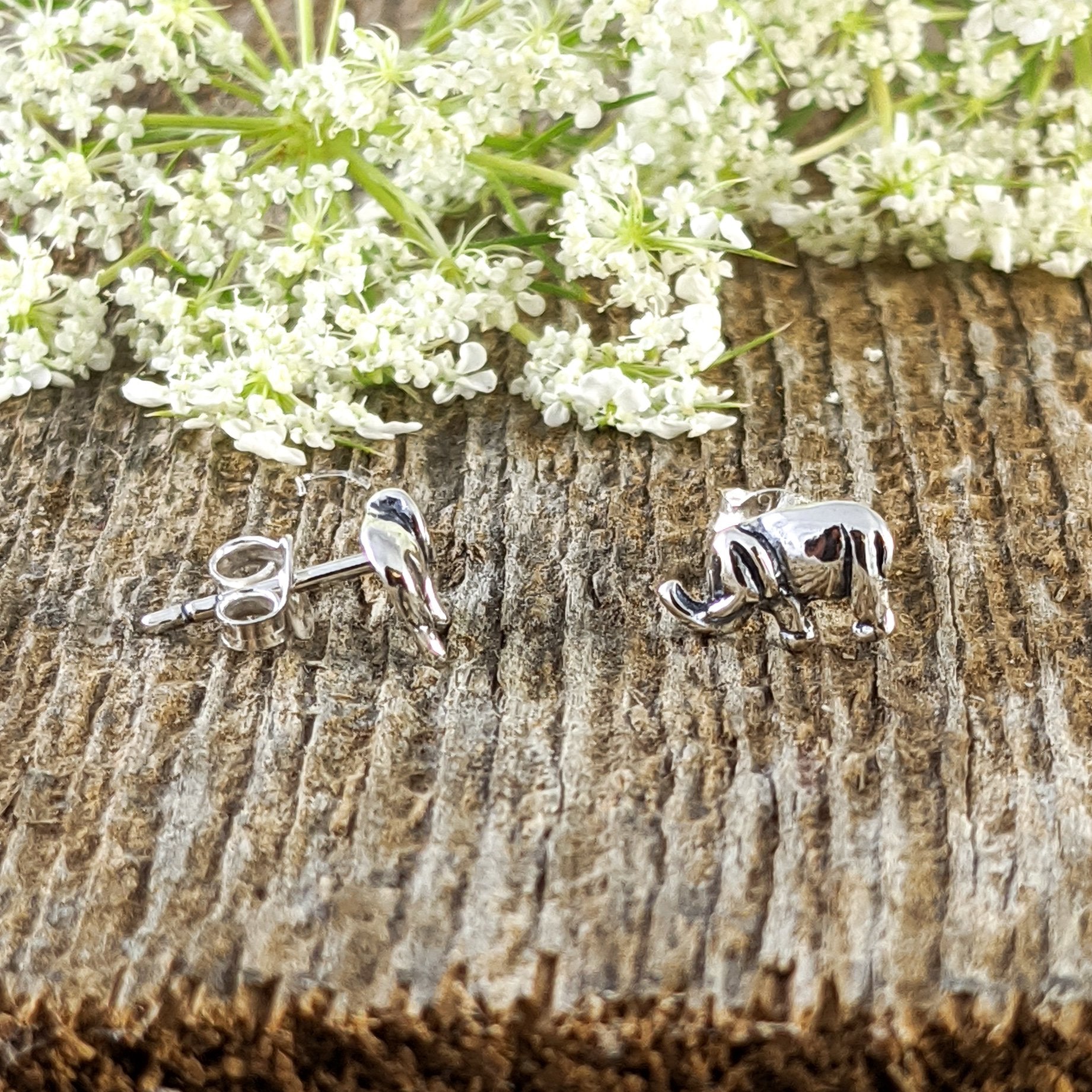 Tiny Elephant Stud Earrings