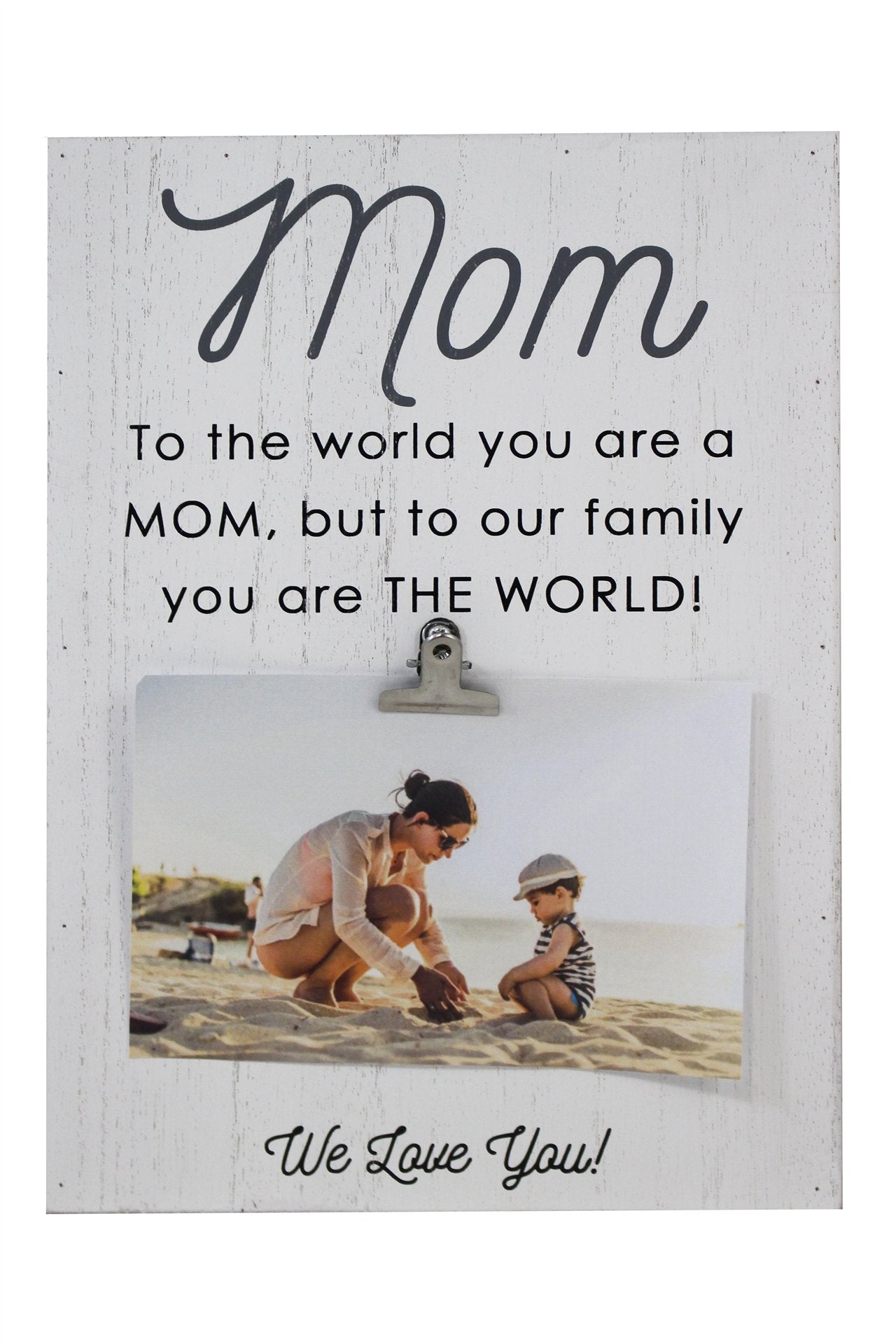 Mom Sign with Photo Clip