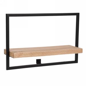 Wood and Metal Wall Shelf