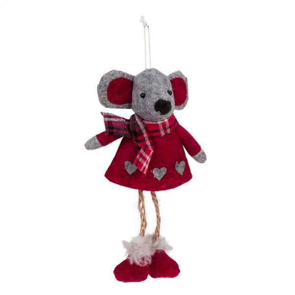 Red and Grey Mouse Ornament