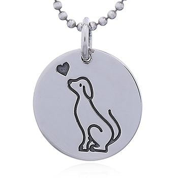 Dog with Heart Pendant