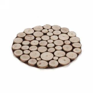 Small Round Wood Chips Placemat