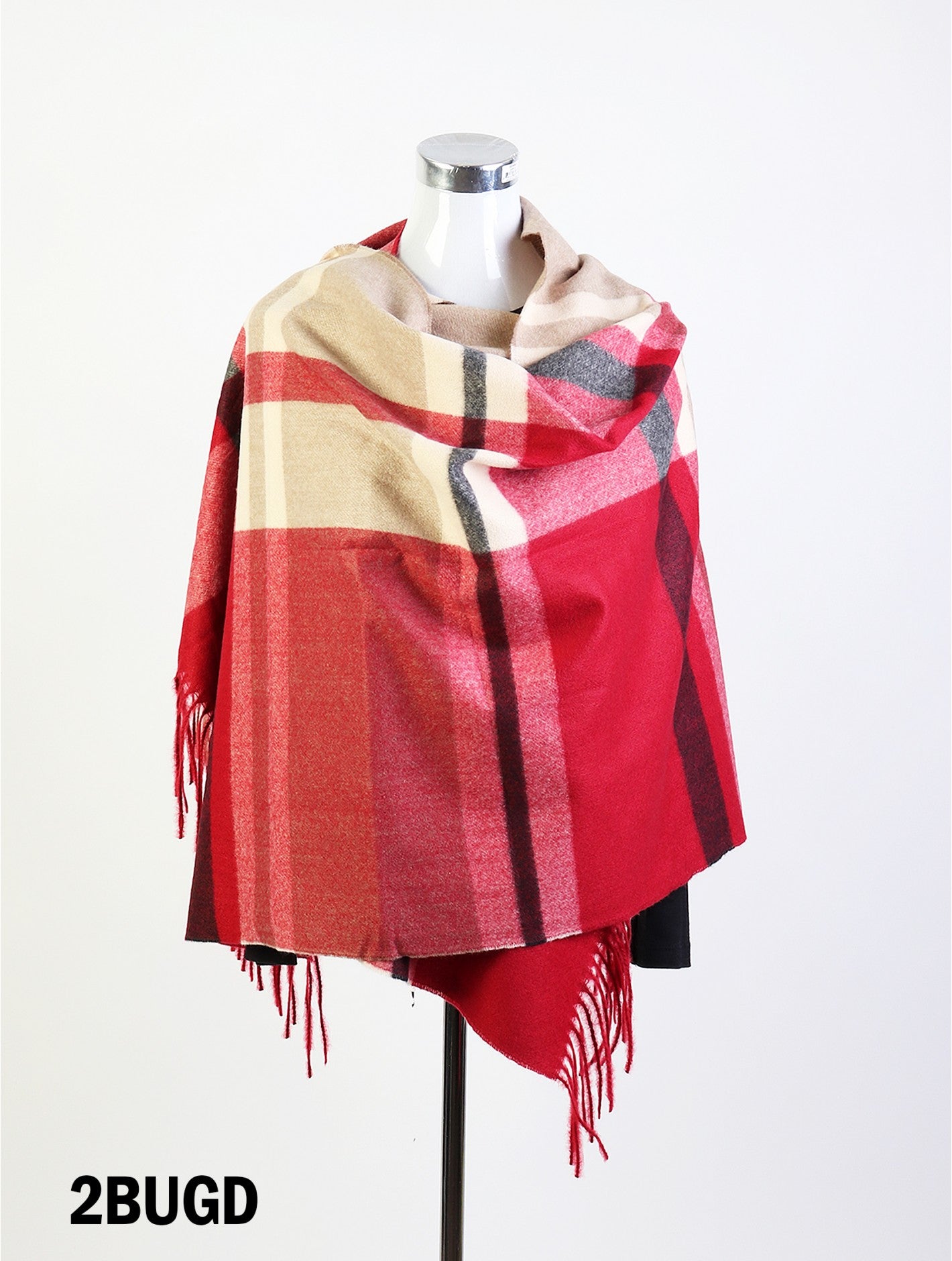 Striped Blanket Scarf with Tassels or Fringe