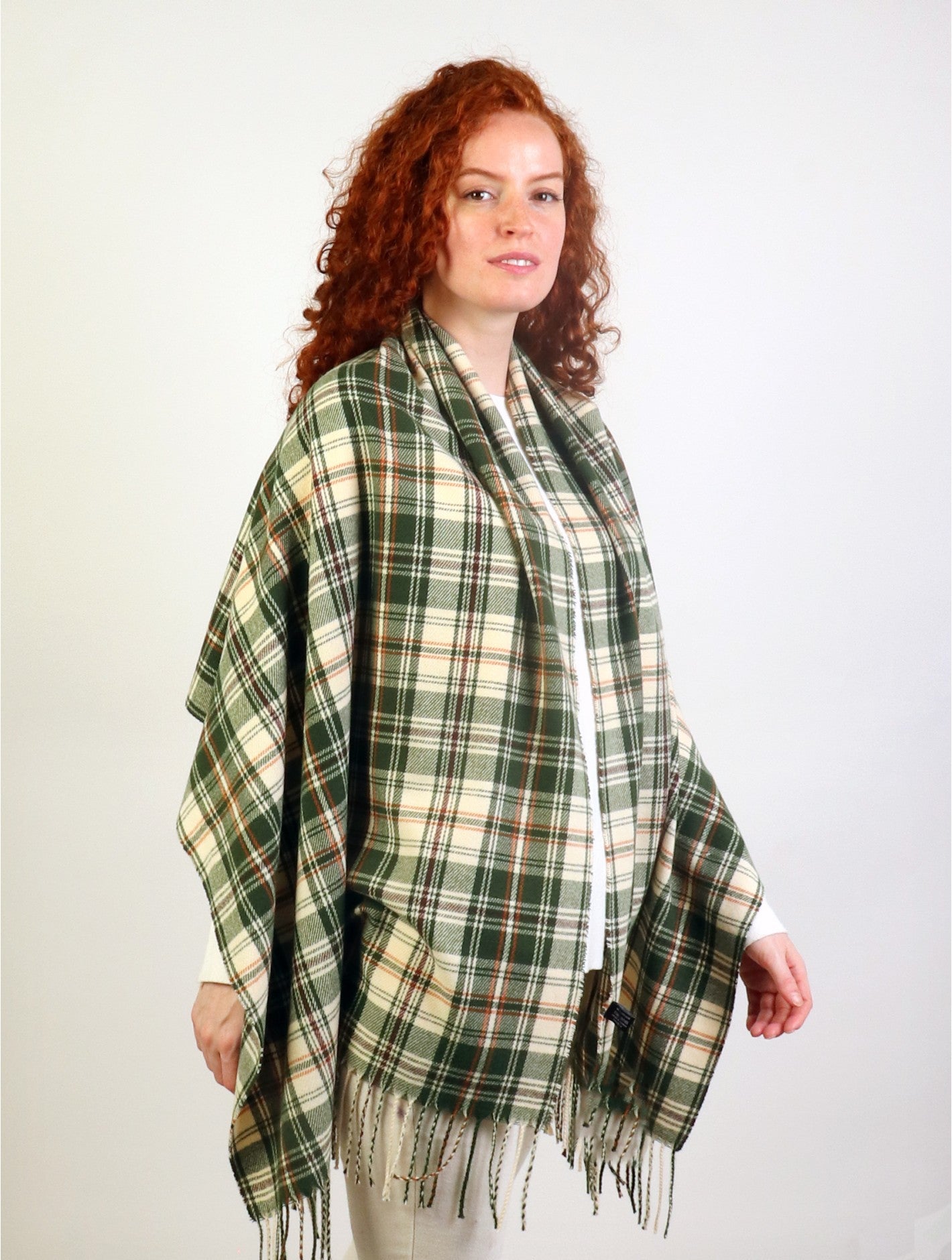 Plaid Scarf with 'Good Luck' Label