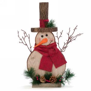 Snowman With Pine Branch