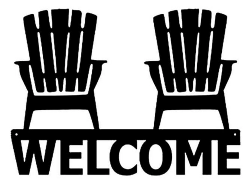 Muskoka Chairs Welcome Sign