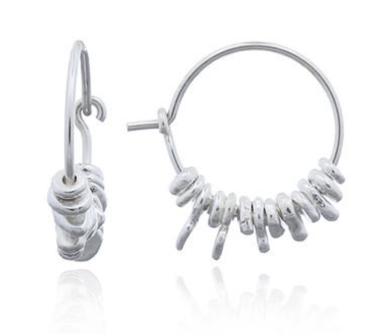 Hoop Earrings with Unique Hanging Beads