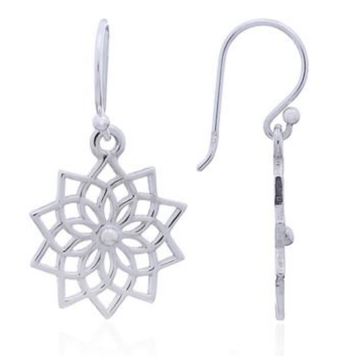 Mandala Style Flower Earrings