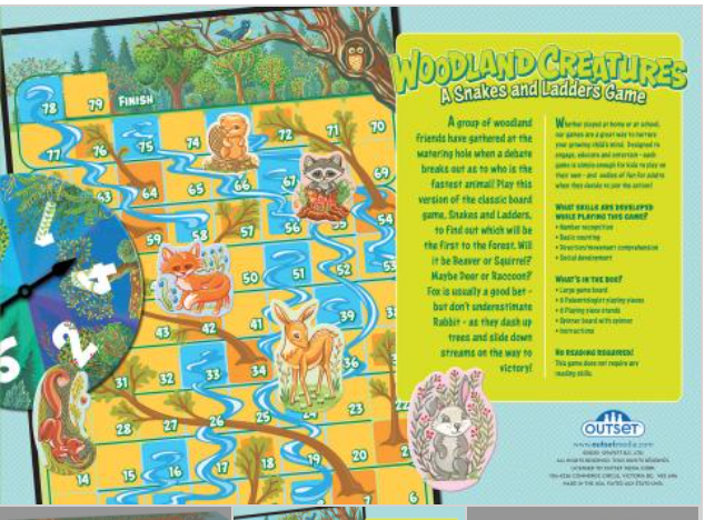 Woodland Creatures Snakes and Ladders