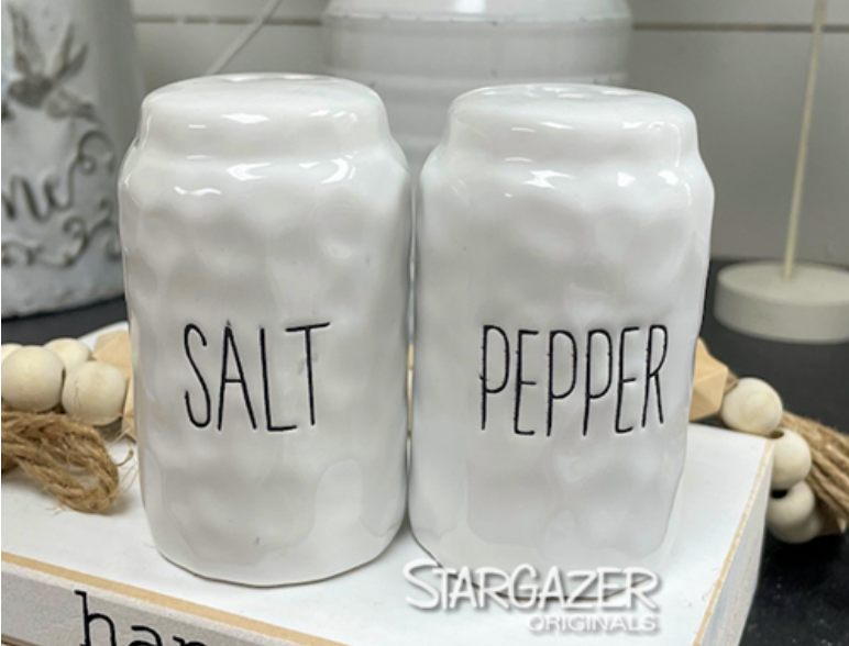 White Salt and Pepper Set