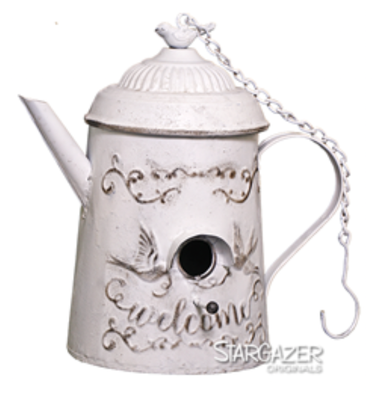 White Tea Pot Birdhouse