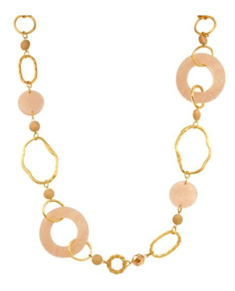 Matte Gold Necklace with Acrylic Circles