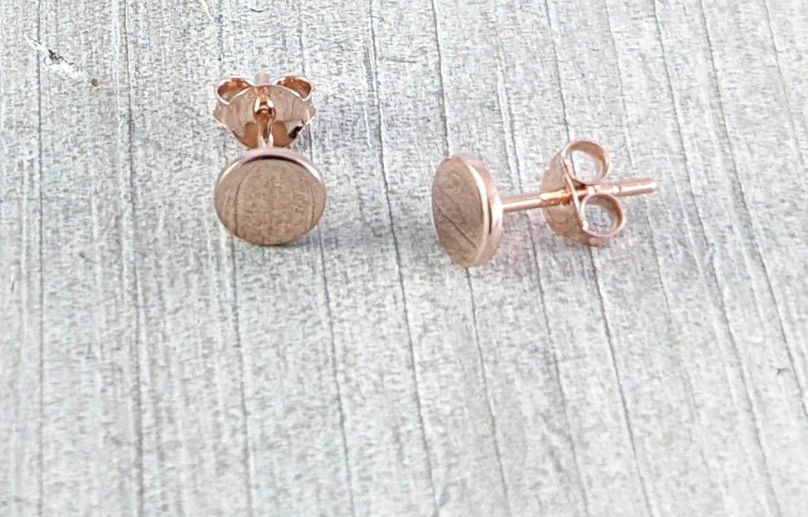 Flat Disc Studs-Rose Gold Plated