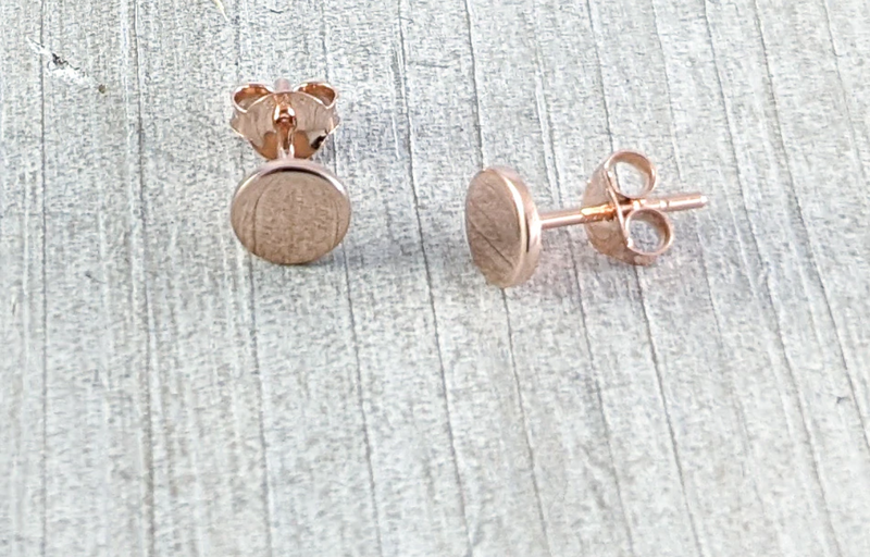 Flat Disc Studs-Rose Gold Plated
