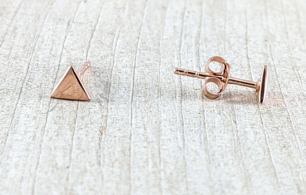 Triangle Studs-Rose Gold Plated
