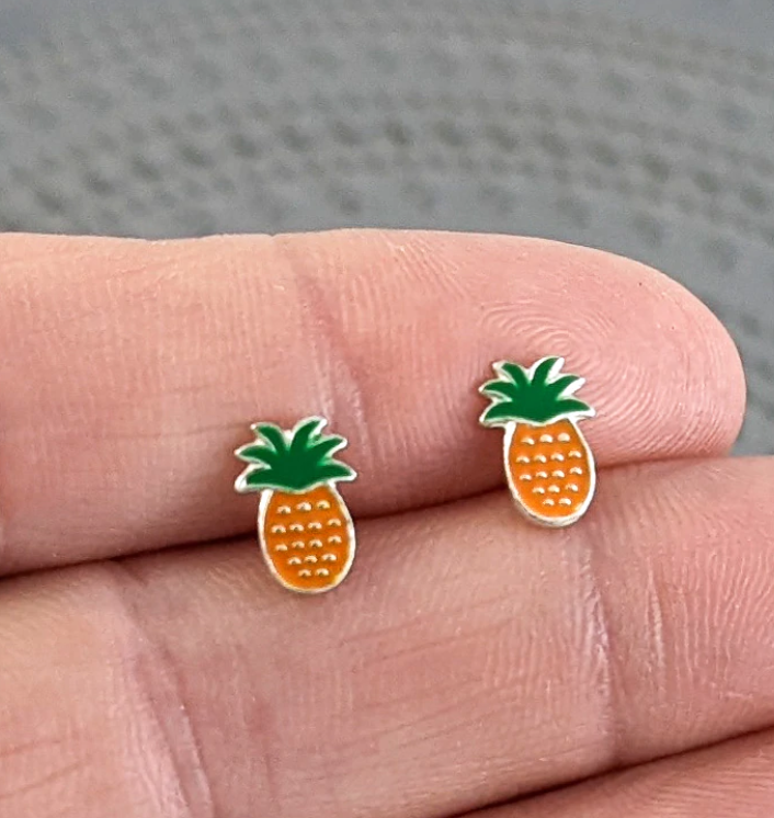 Small Colourful Pineapple Earrings