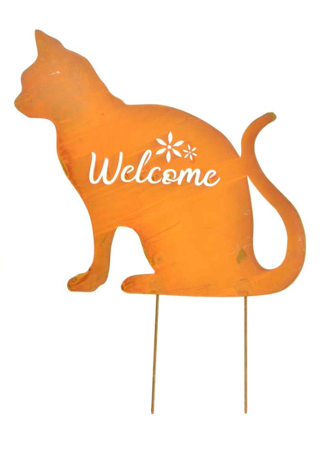 Cat Welcome Garden Stake
