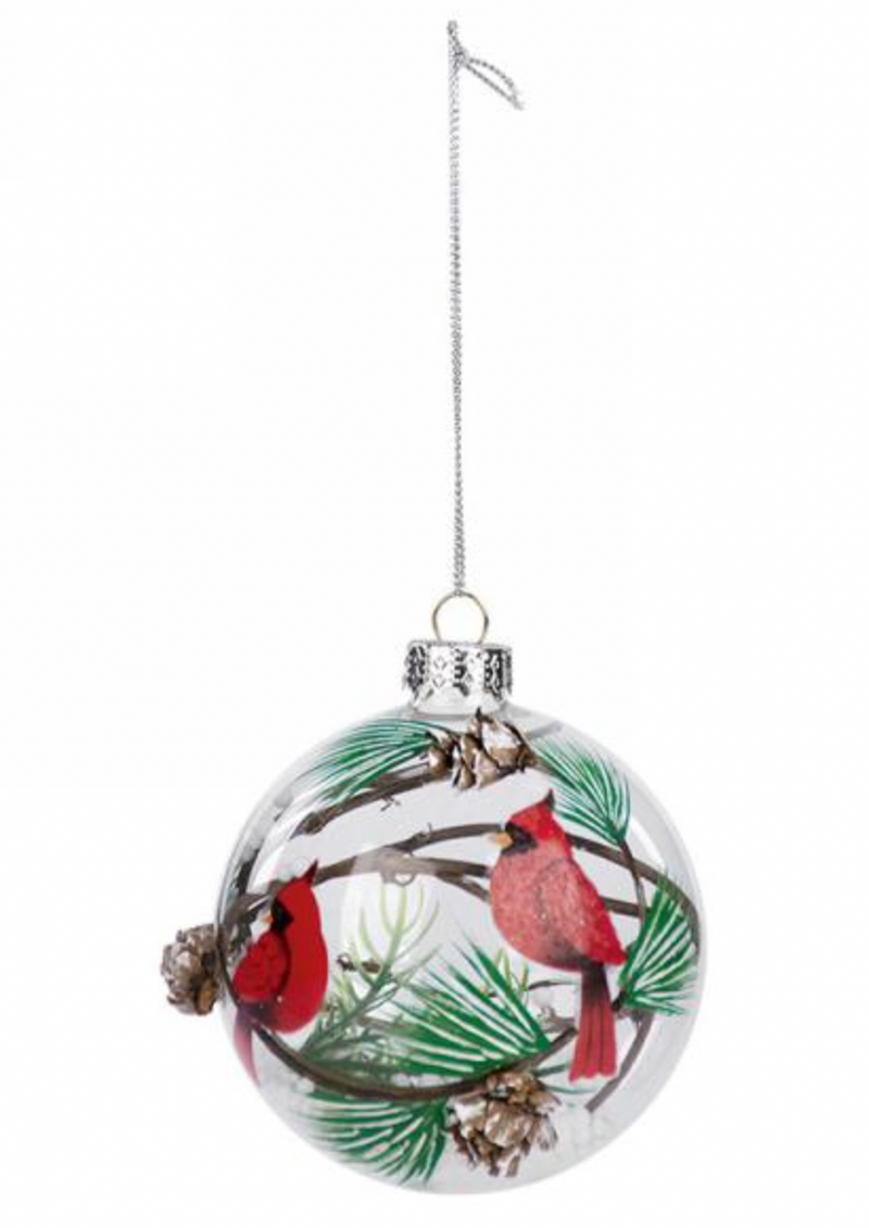 Pine Bough & Cardinal or Gnome Ornament