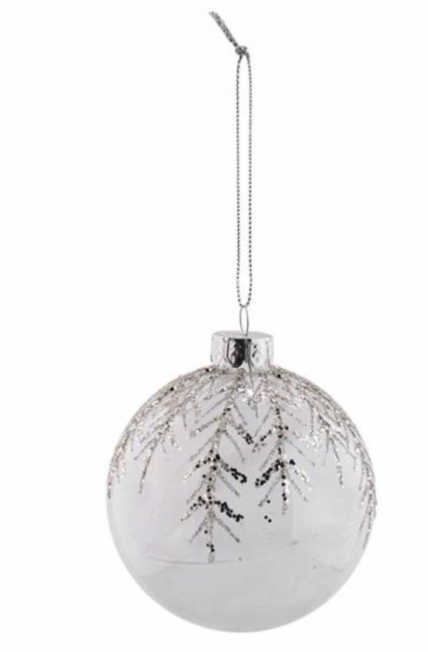 Clear Ornament with Feather Motif