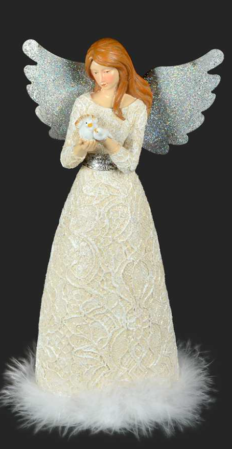 Angels with Cream Lace Gown