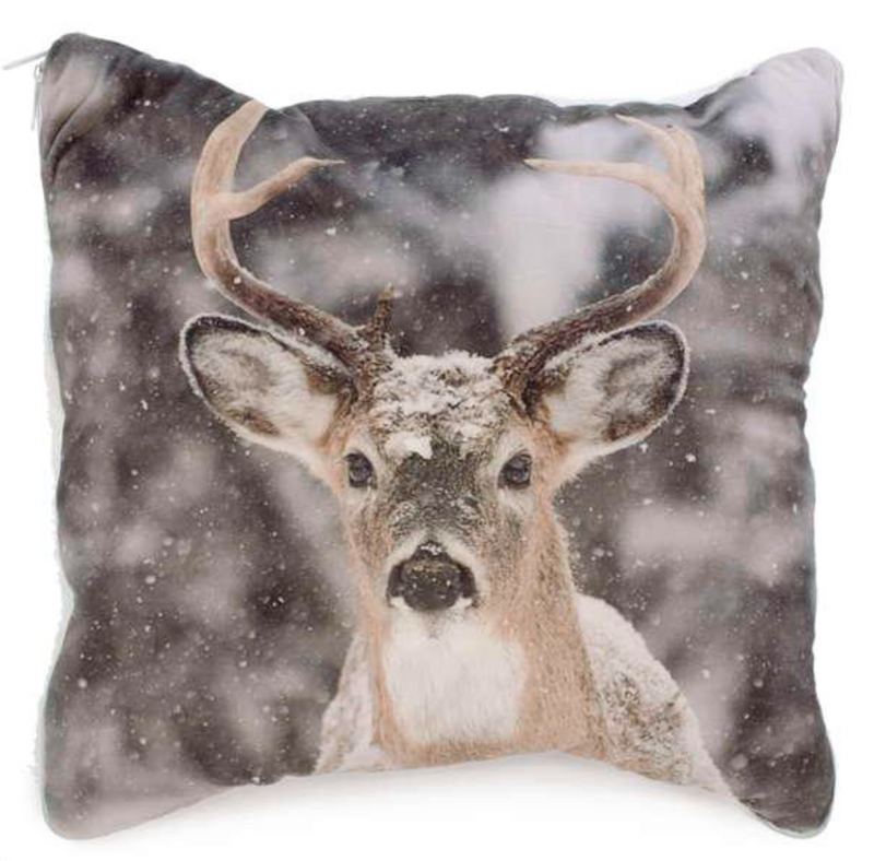 Deer Faux Fur Cushion Throw