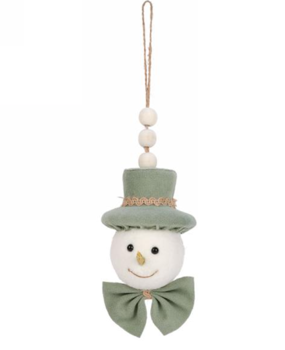 Snowman with Hat & Bow Ornament