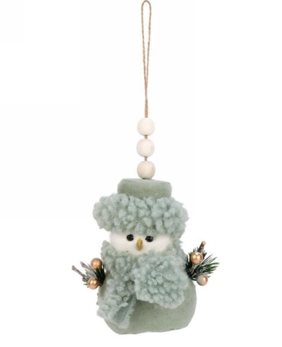 Snowman with Hat & Bow Ornament