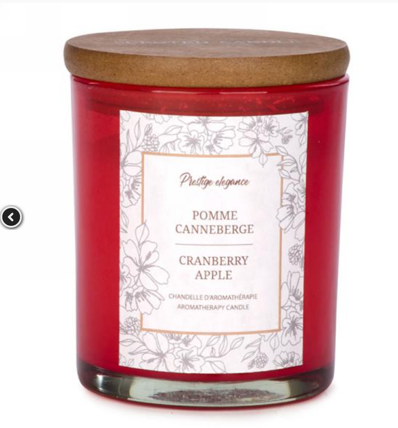 Red Glass Cranberry Apple Candle