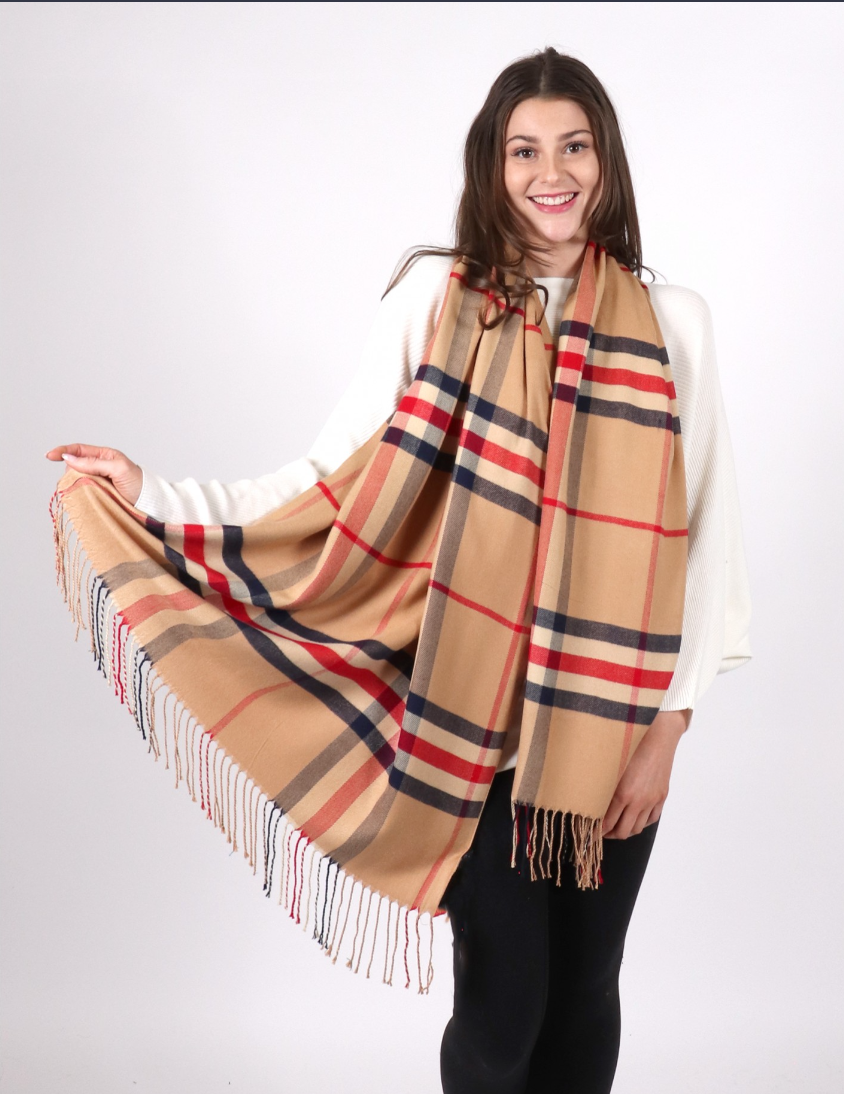 Plaid Cashmere-Like Scarf