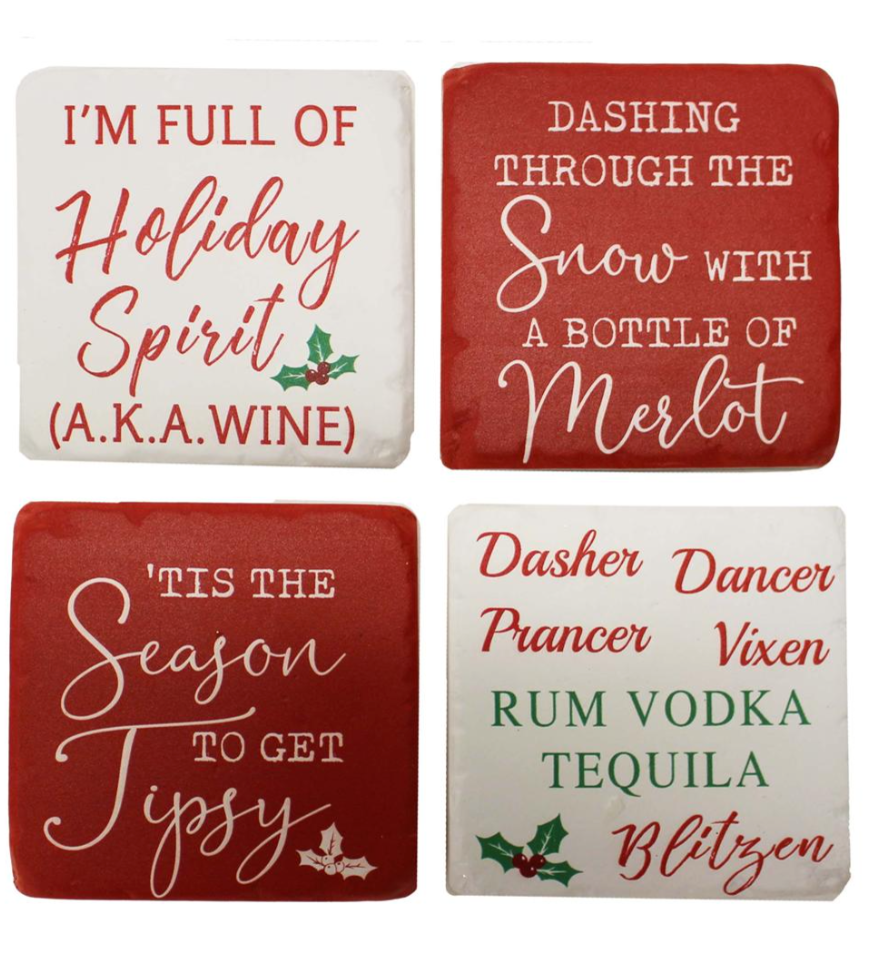 Holiday Wine Coasters
