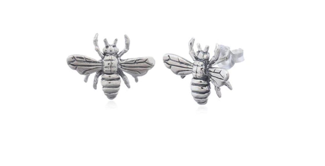 Detailed Bumble Bee Stud Earrings
