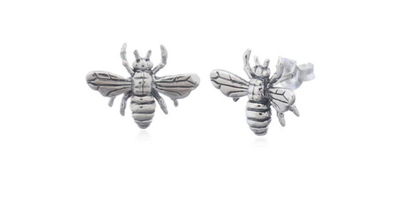 Detailed Bumble Bee Stud Earrings