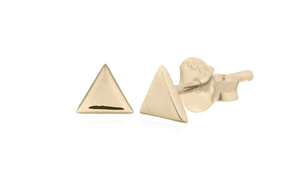 Tiny Triangle Gold Plated Stud Earrings