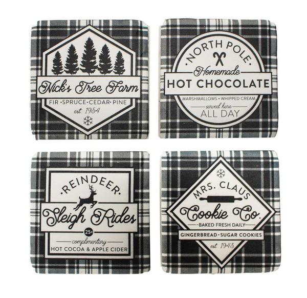Black & White Christmas Coasters