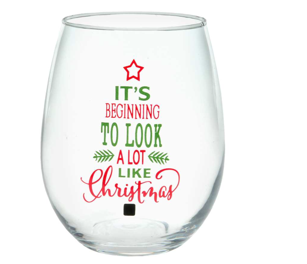 It's Beginning to Look A Lot Like Christmas Wine Glass