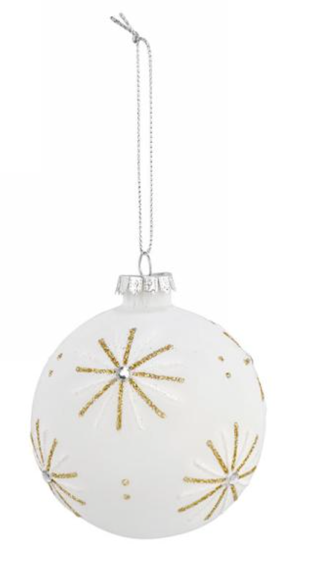 White and Gold Ball Ornament